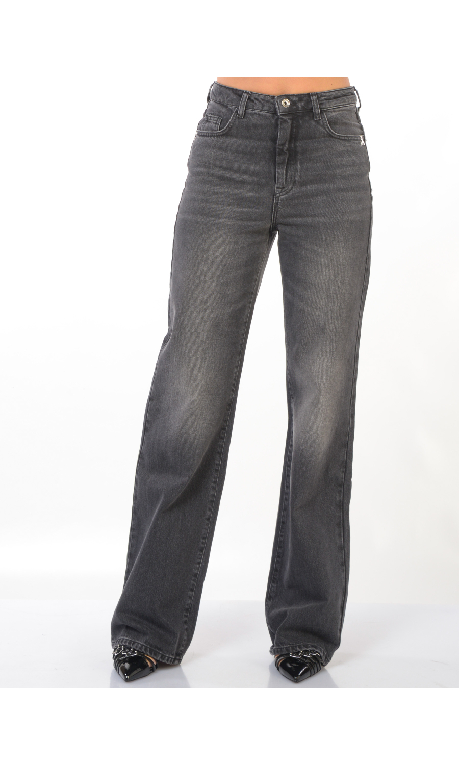 jeans da donna Patrizia Pepe ampio lavaggio black