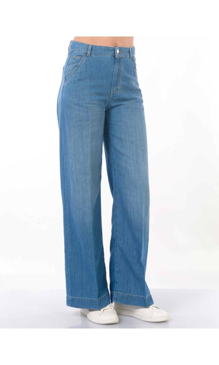 jeans da donna Seventy ampio in cotone e lino