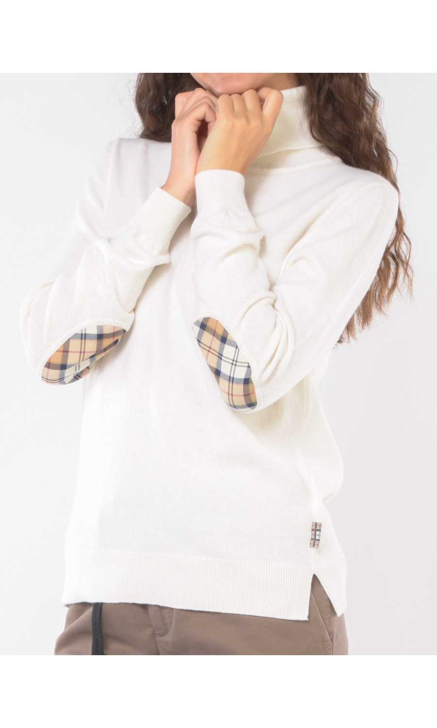 maglia da donna Barbour dolcevita con toppe