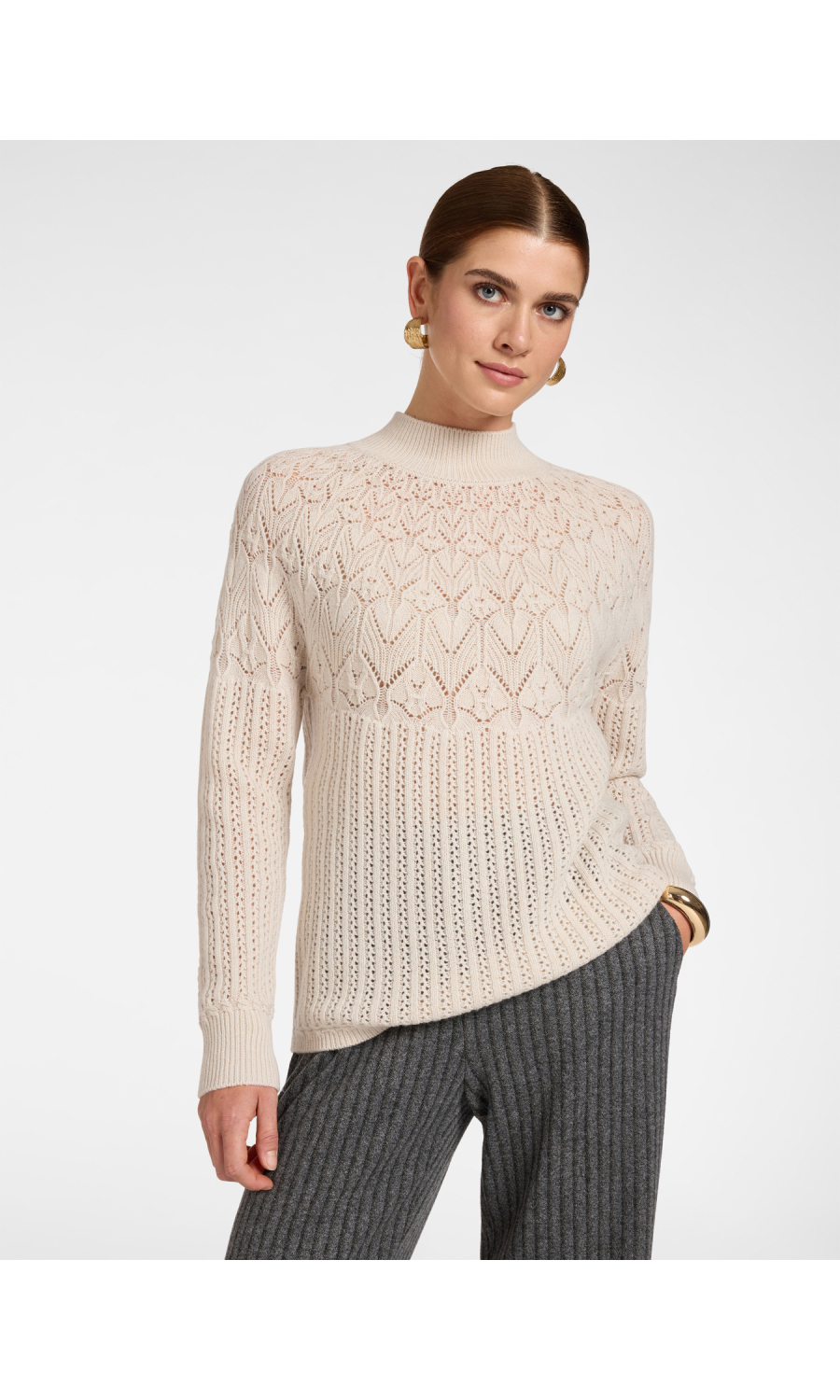 maglia da donna Elena Miro' in pura lana traforata