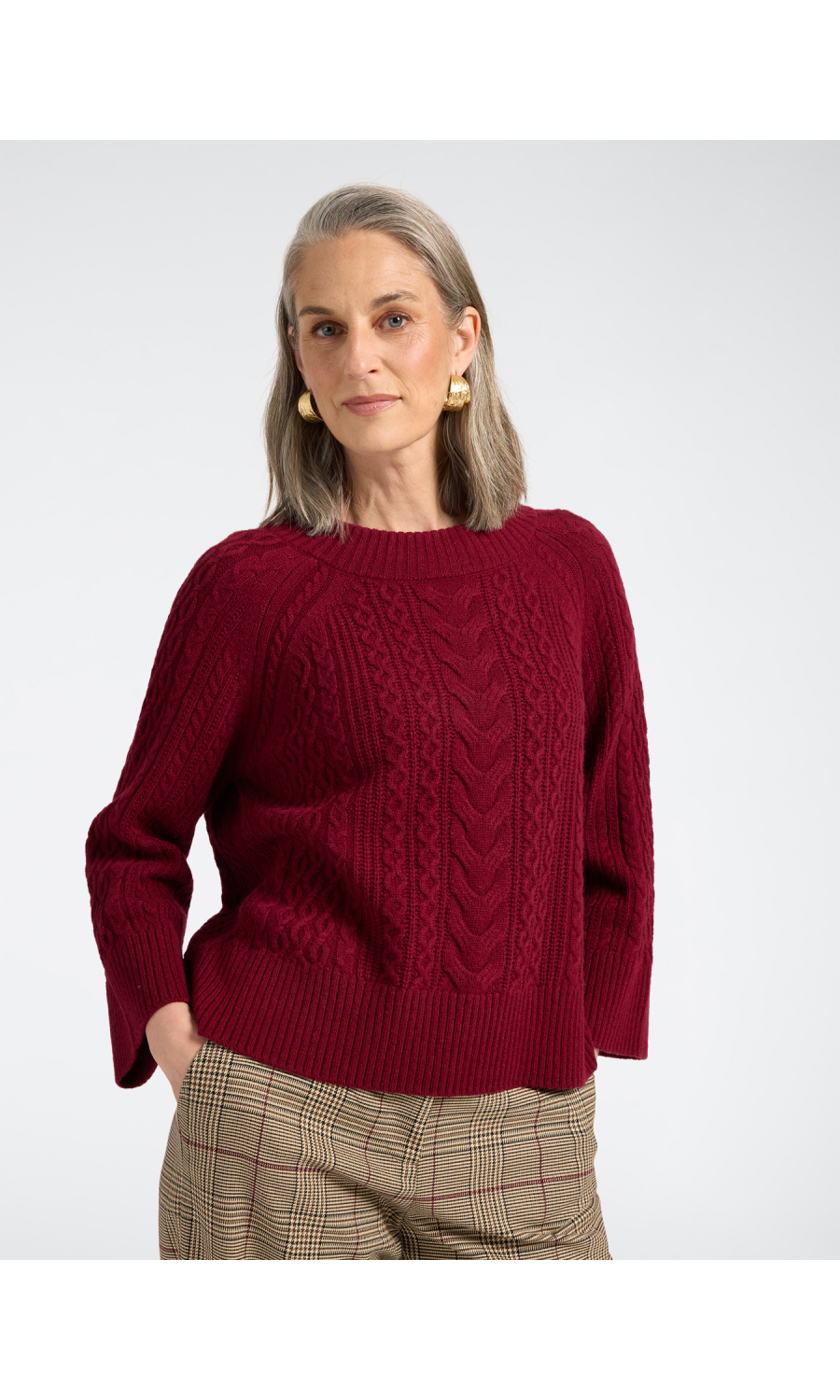 maglia da donna Elena Miro' lana lavorazione a trecce