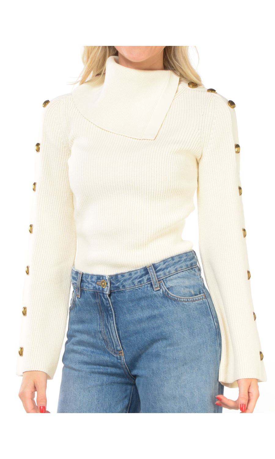 maglia da donna Elisabetta Franchi dolcevita con bottoni