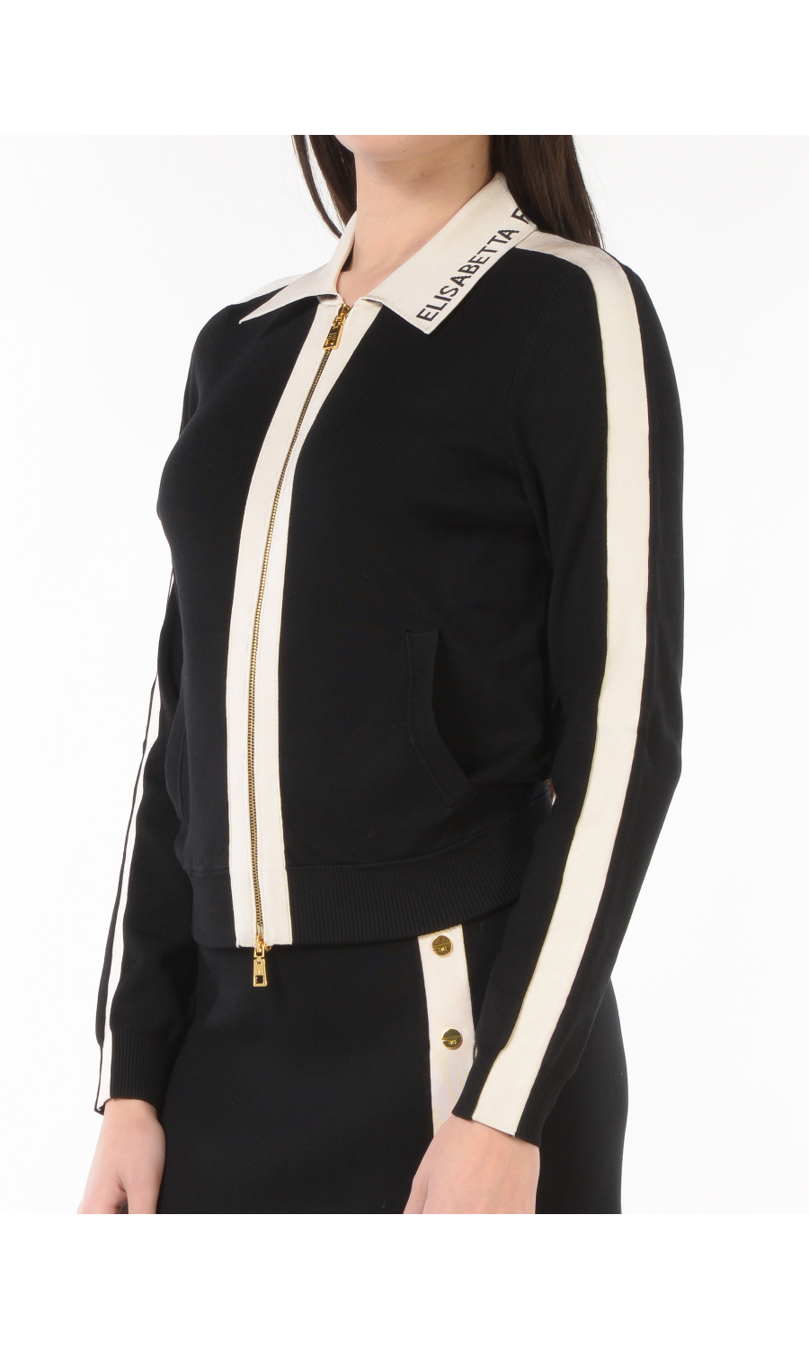 maglia da donna Elisabetta Franchi con zip e profili