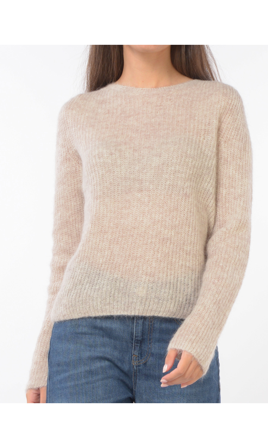 maglia da donna Emporio Armani in lana di alpaca a girocollo