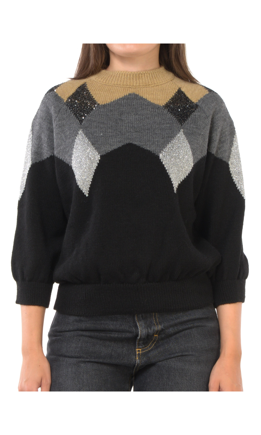 maglia da donna Kaos a rombi con manica a tre quarti