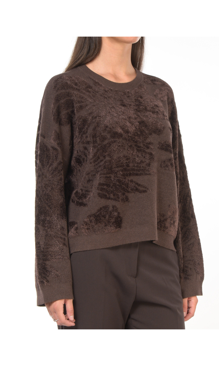 maglia da donna Kaos boxy a fantasia jacquard