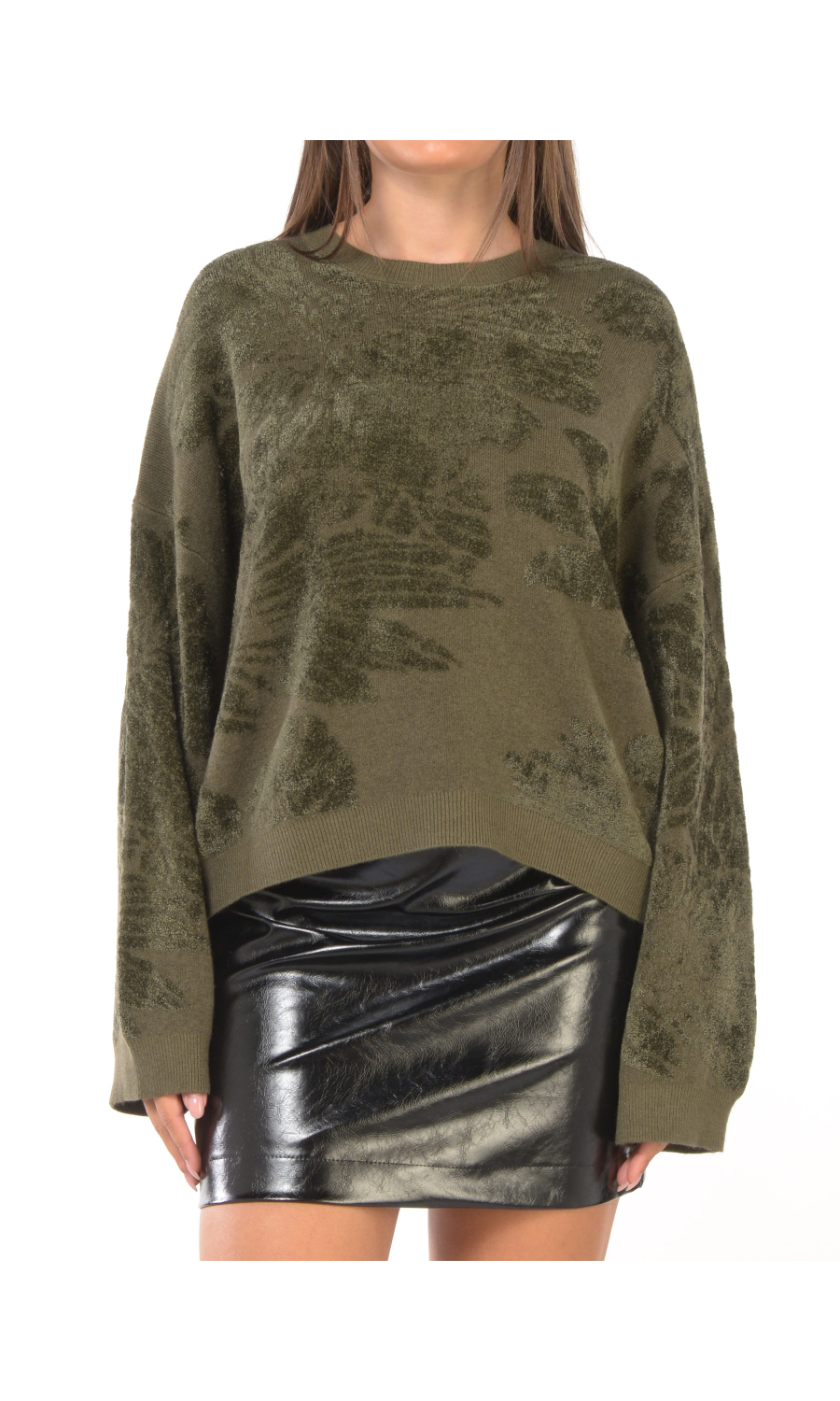 maglia da donna Kaos boxy a fantasia jacquard