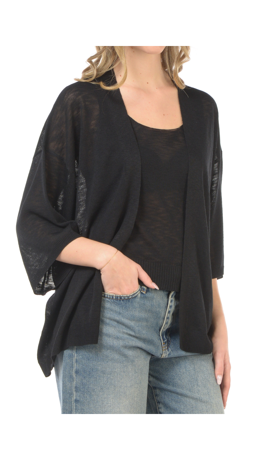 maglia da donna Kaos twinset con top e cardigan