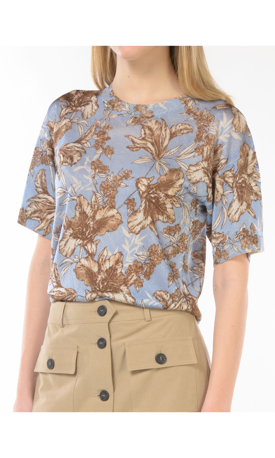 maglia da donna Liu Jo a fiori con manica corta
