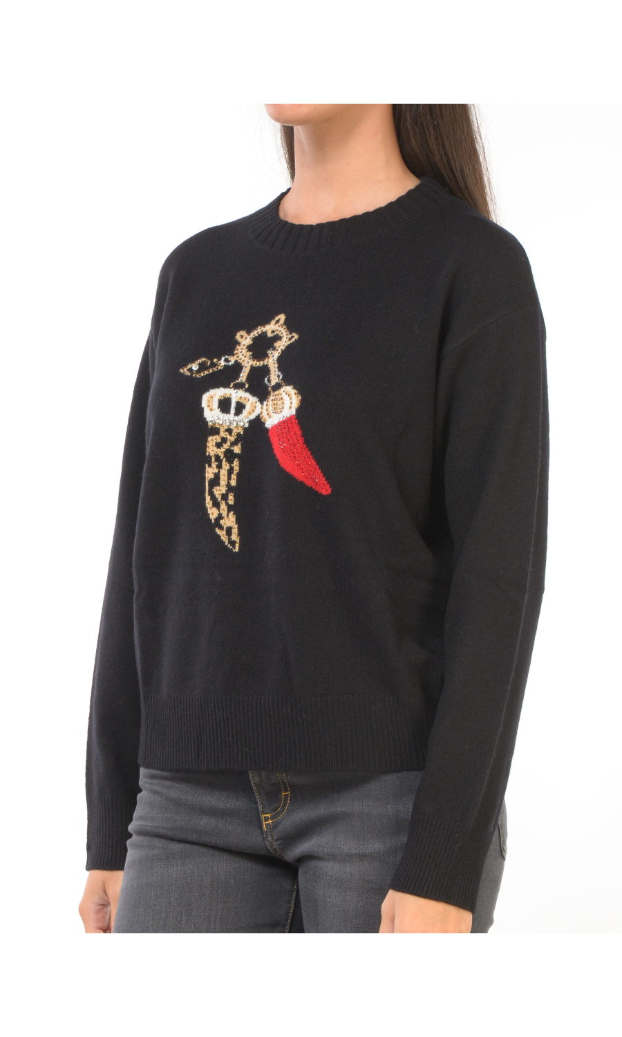 maglia da donna Liu Jo in lana con ricamo lucky