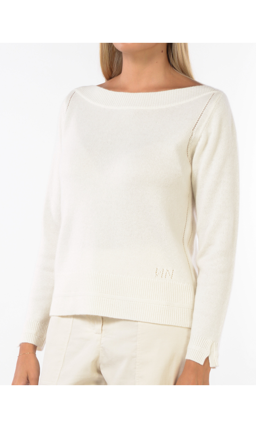 maglia da donna Nenette scollo a barchetta con lavorazione