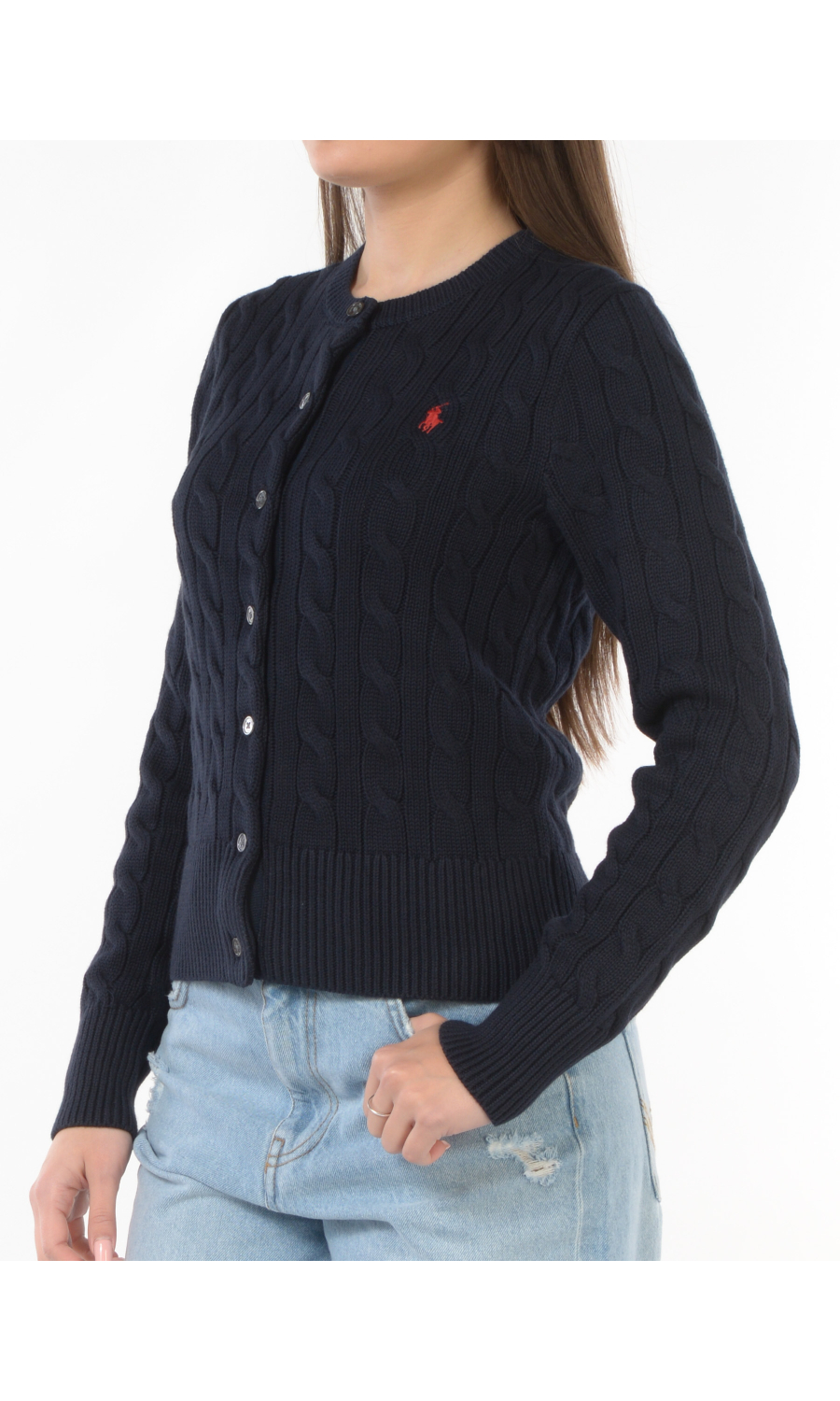 maglia da donna Ralph Lauren aperta a trecce