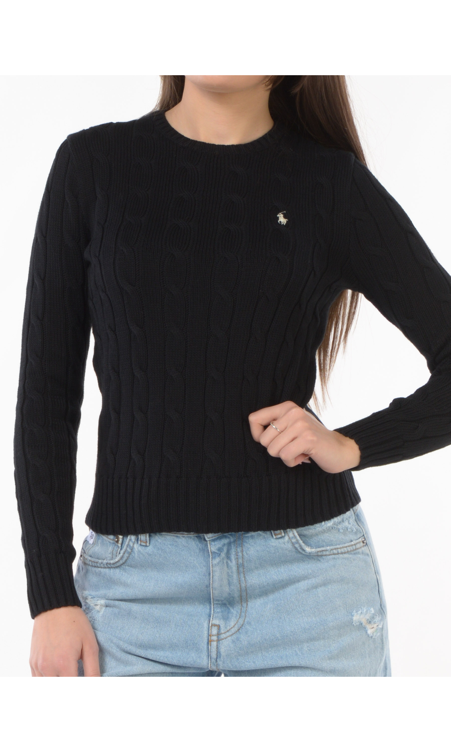 maglia da donna Ralph Lauren a trecce con logo