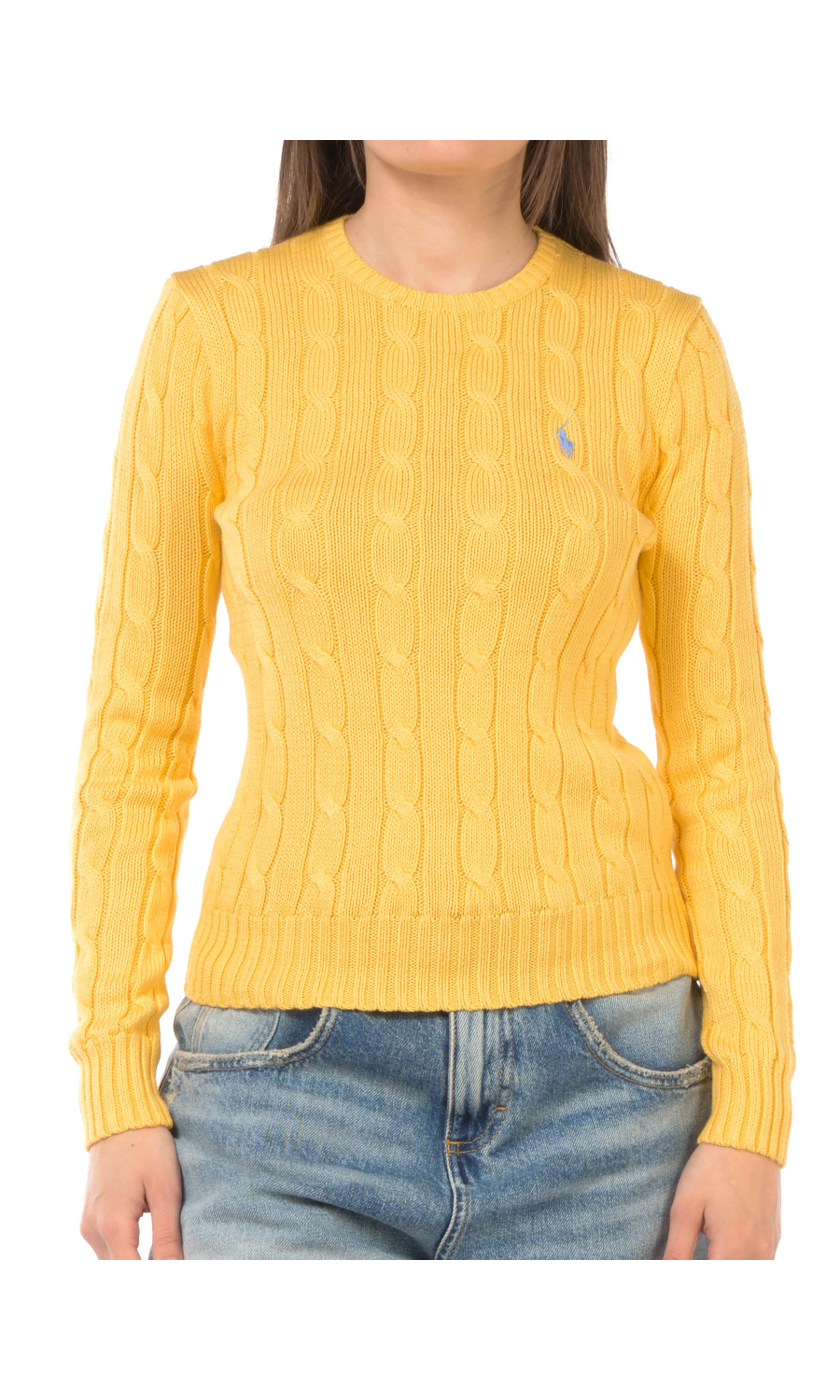 maglia da donna Ralph Lauren a trecce con logo