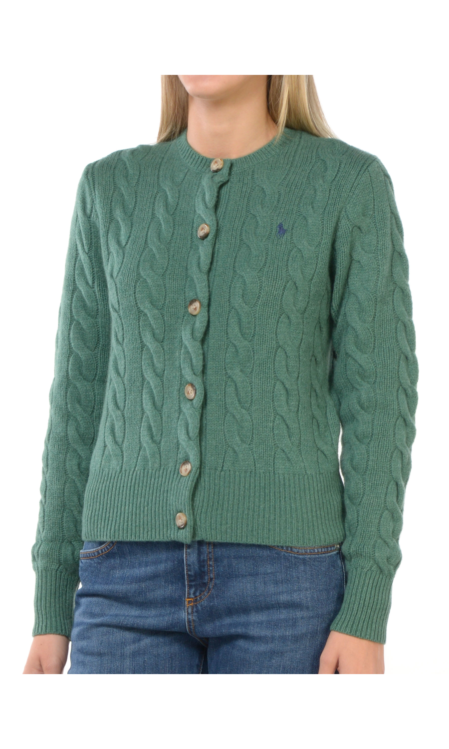 maglia da donna Ralph Lauren aperta in lana e cachemire