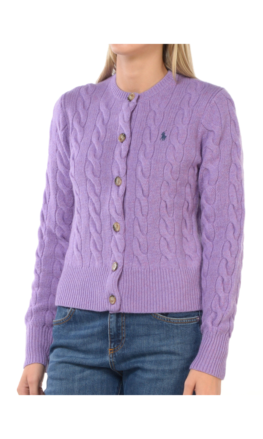 maglia da donna Ralph Lauren aperta in lana e cachemire