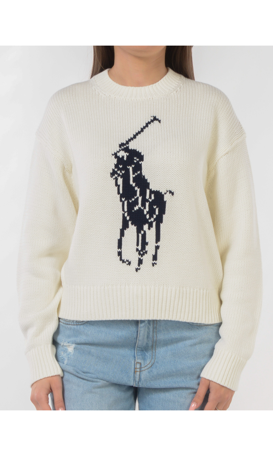 maglia da donna Ralph Lauren boxy con maxi logo