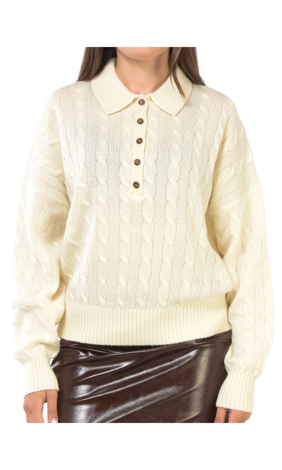 maglia da donna Ralph Lauren a polo in lana e cachemire