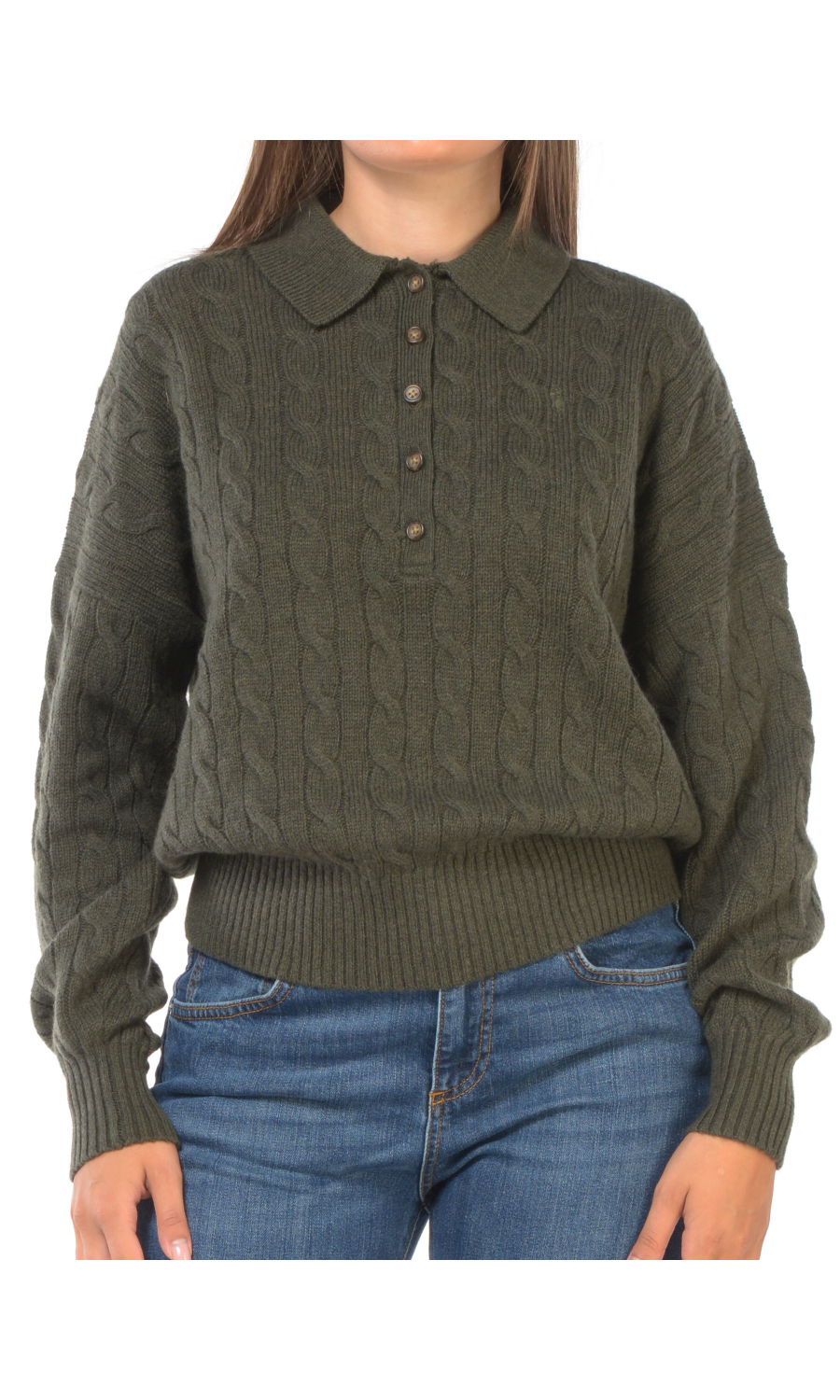 maglia da donna Ralph Lauren a polo in lana e cachemire