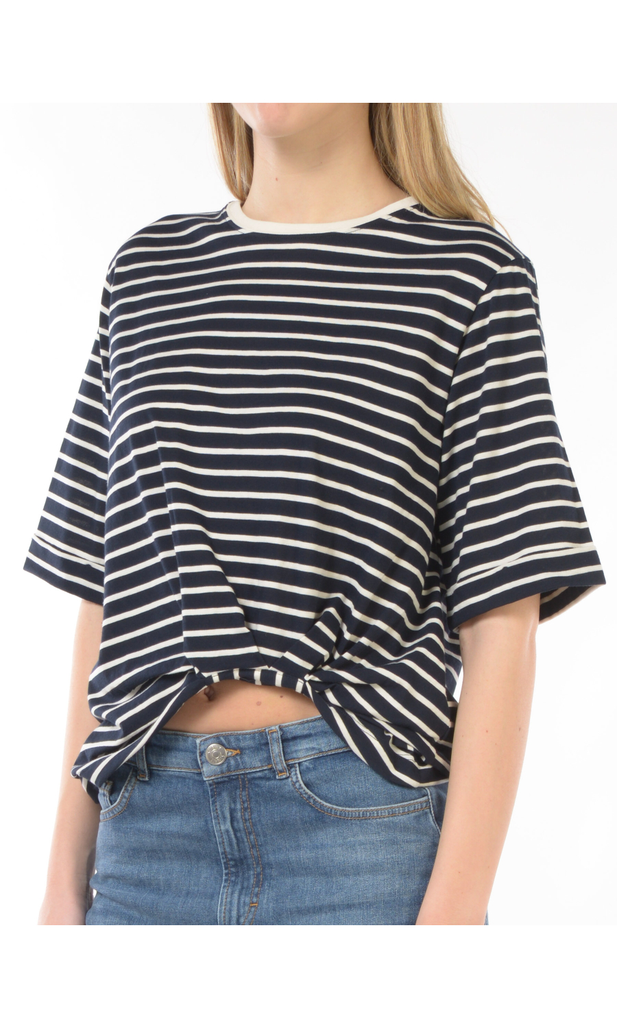 maglia da donna Seventy a righe con pieghe
