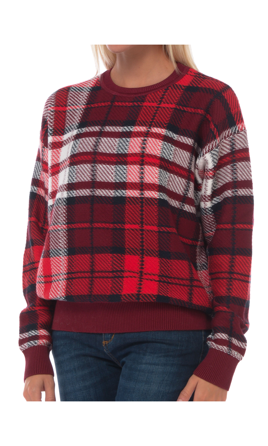 maglia da donna Tommy Hilfiger in viscosa check