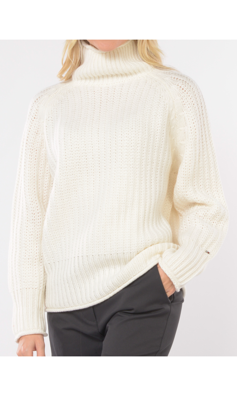 maglia da donna Tommy Hilfiger in lana con collo alto