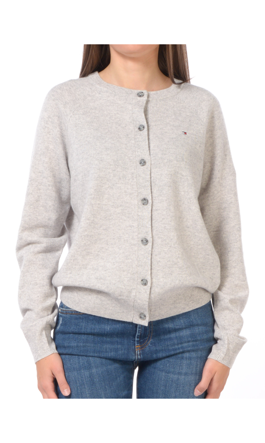 maglia da donna Tommy Hilfiger girocollo con bottoni