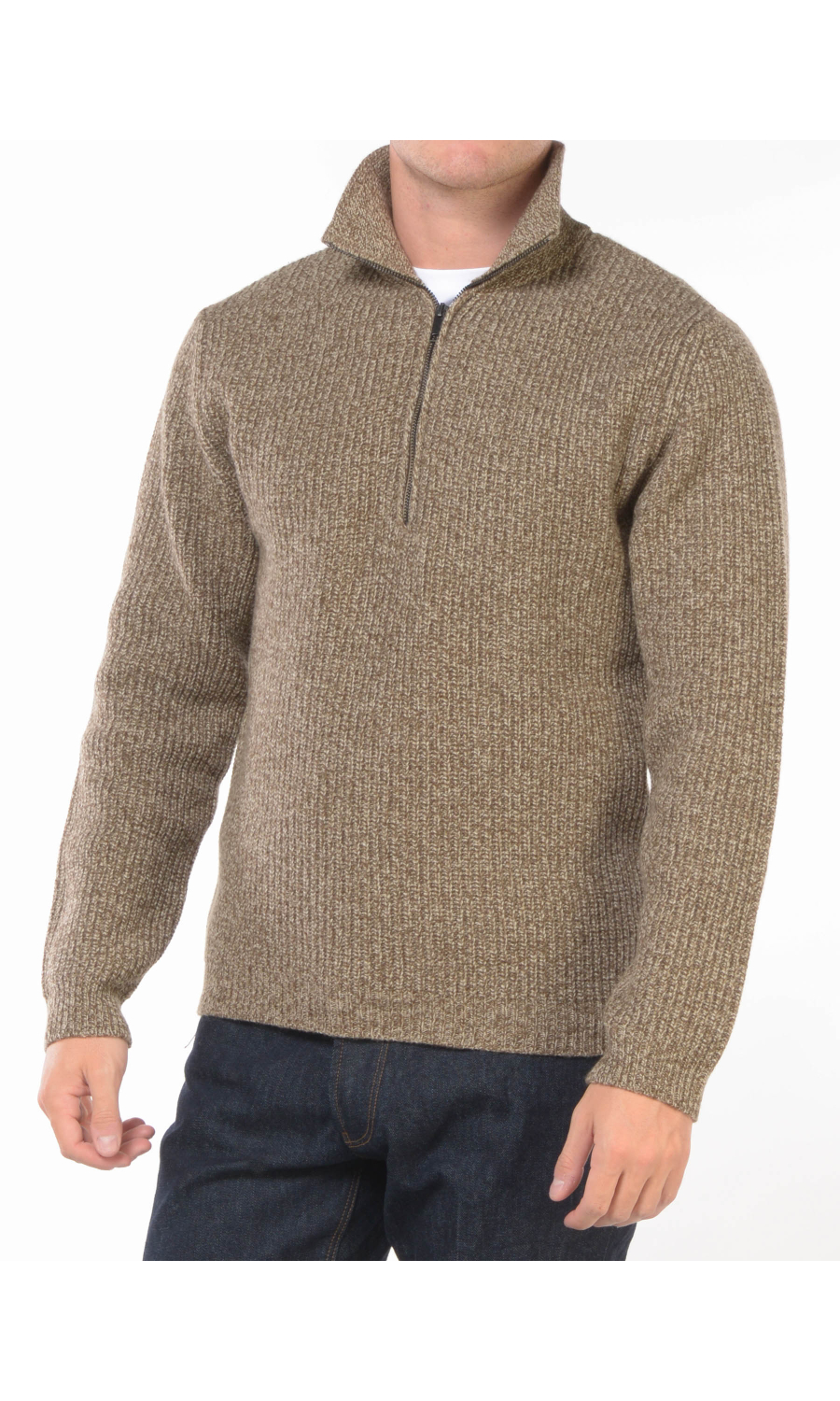 maglia da uomo Daniele Fiesoli in lana effetto melange con zip