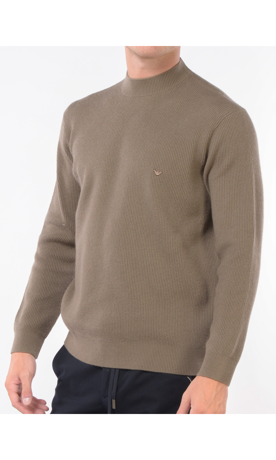 maglia da uomo Emporio Armani a coste con logo