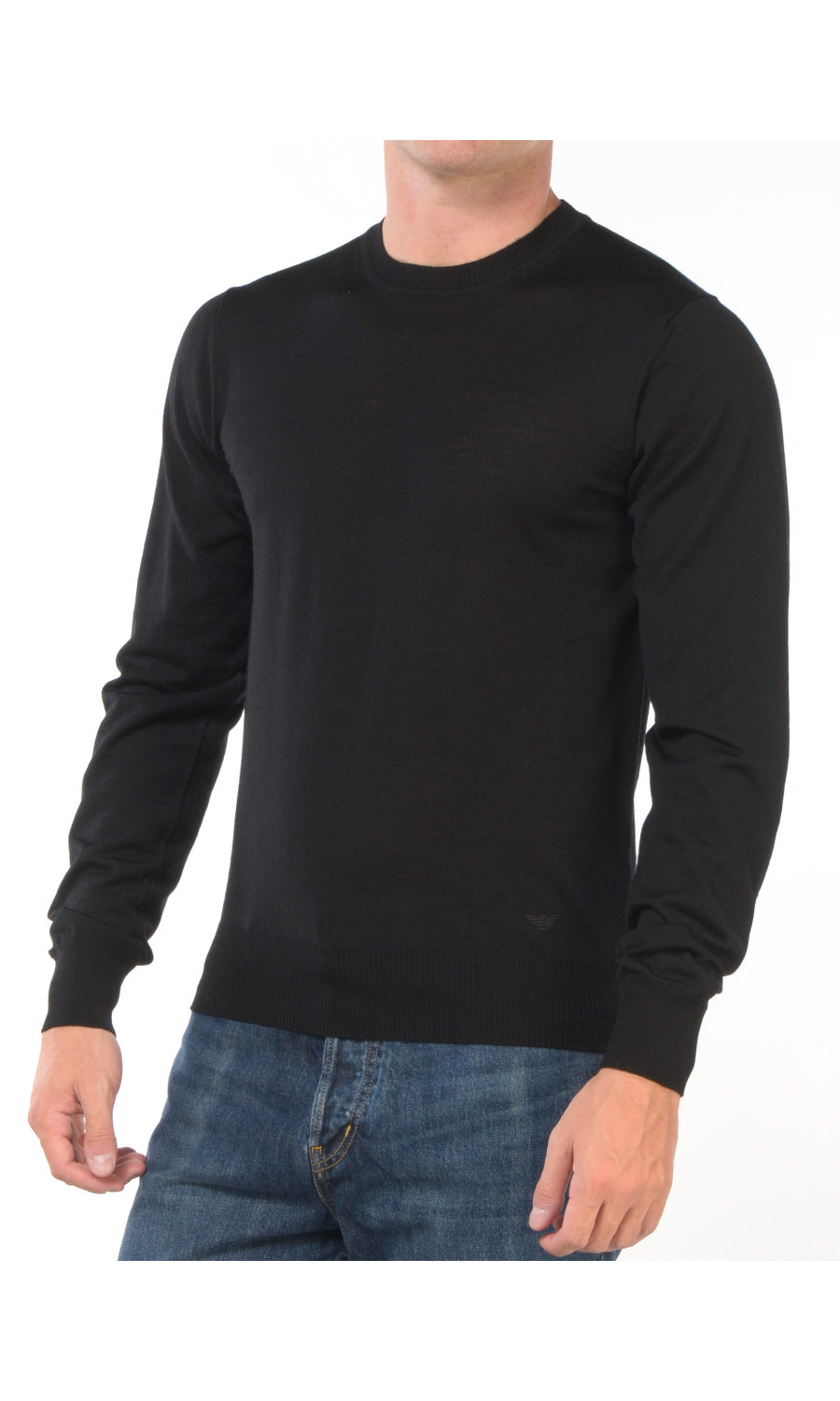 maglia da uomo Emporio Armani in lana vergine a girocollo