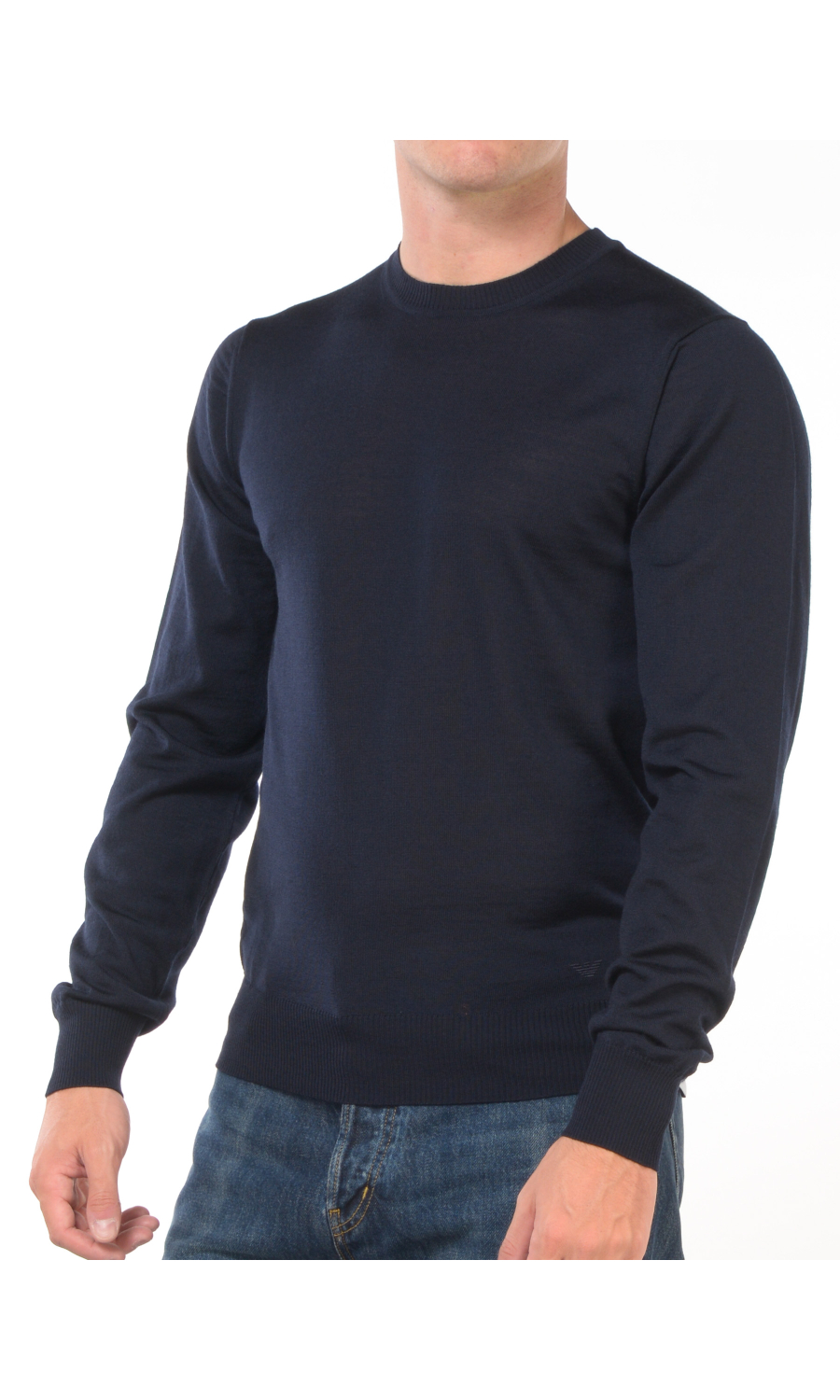 maglia da uomo Emporio Armani in lana vergine a girocollo