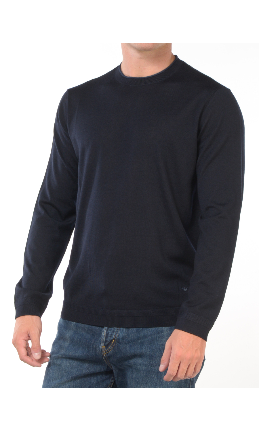 maglia da uomo Emporio Armani in lana vergine a girocollo