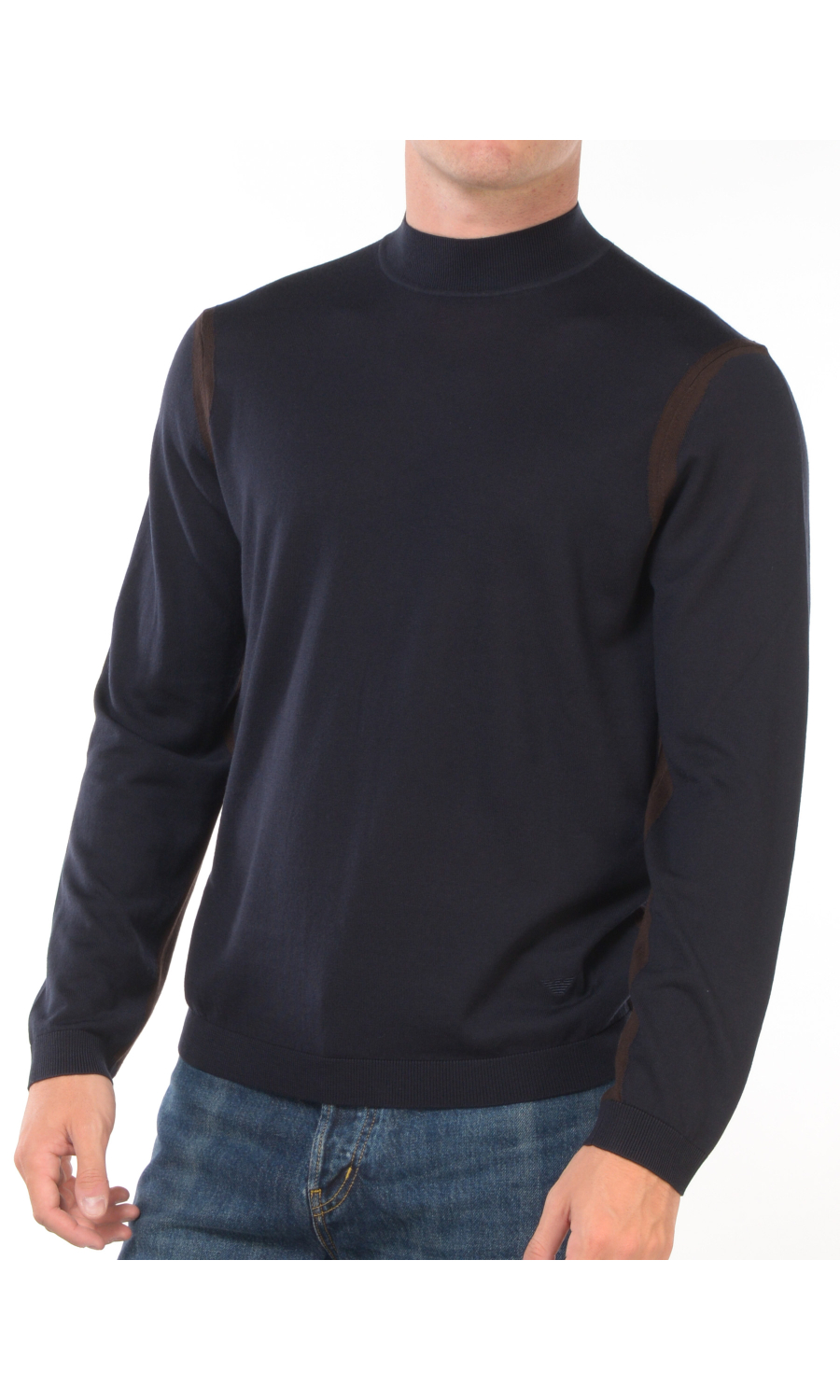maglia da uomo Emporio Armani lupetto con profili a contrasto