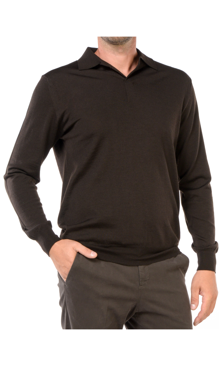 maglia da uomo Hosio collo derby in lana