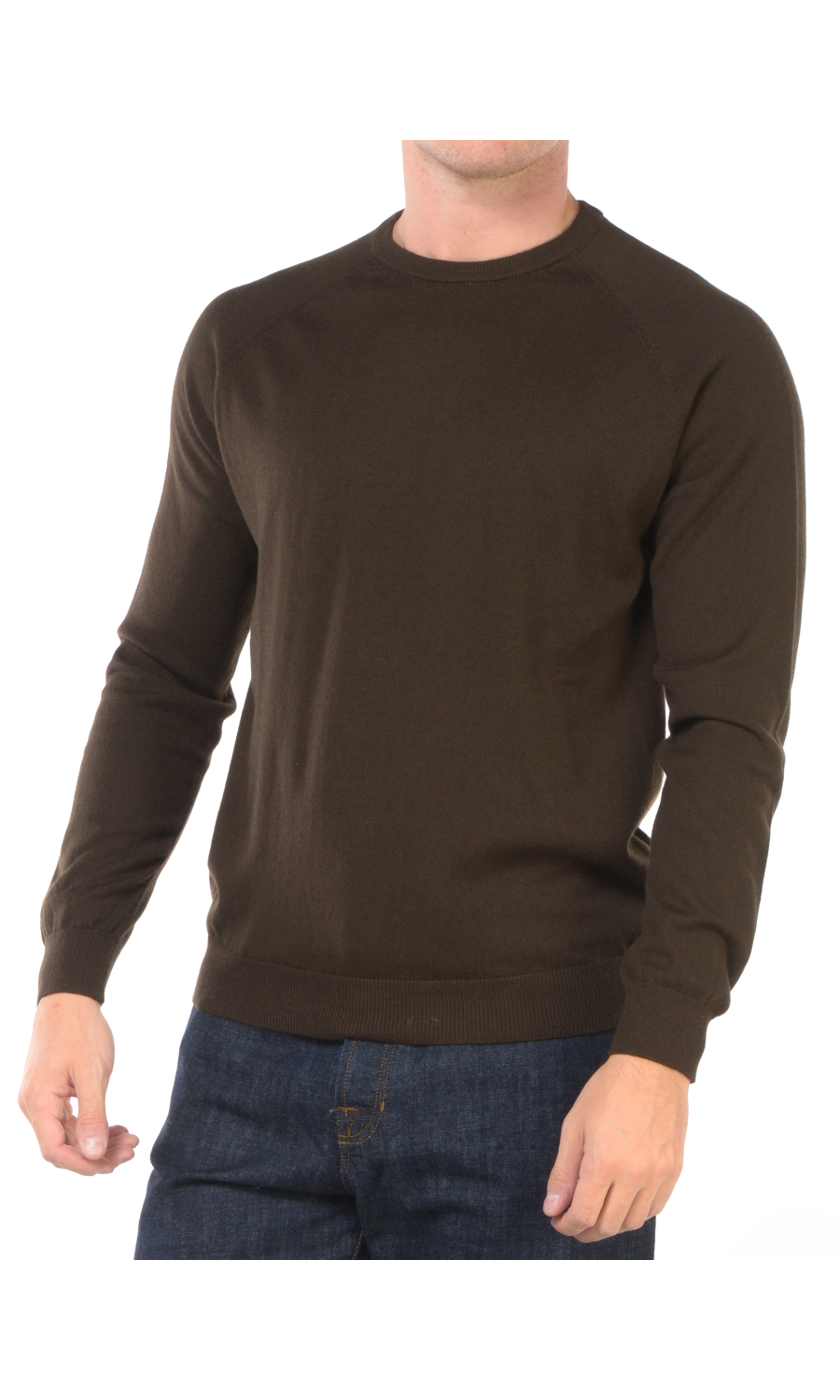 maglia da uomo Jeordies a girocollo in cotone misto lana merino