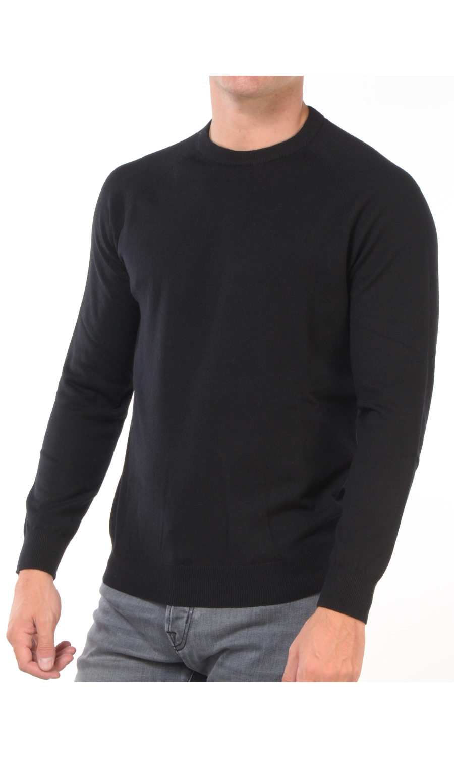 maglia da uomo Jeordies a girocollo in cotone misto lana merino