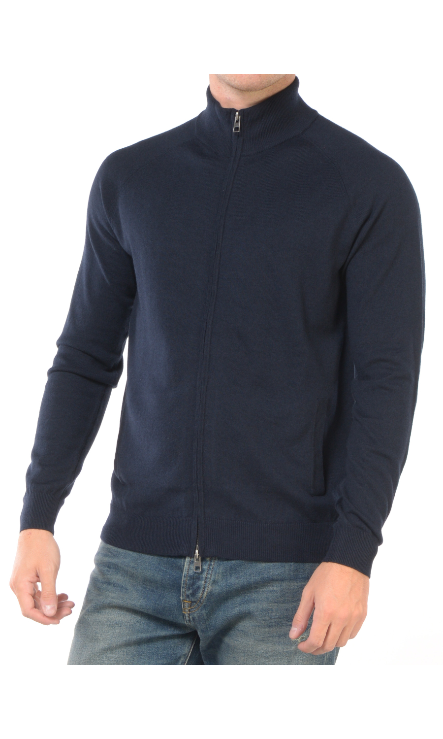 maglia da uomo Jeordies tinta unita con zip
