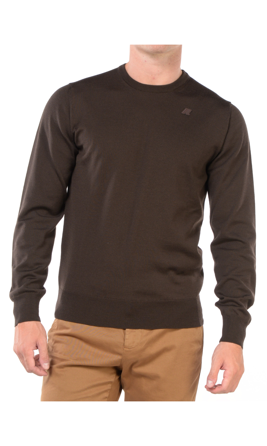 maglia da uomo K Way in lana vergine a girocollo