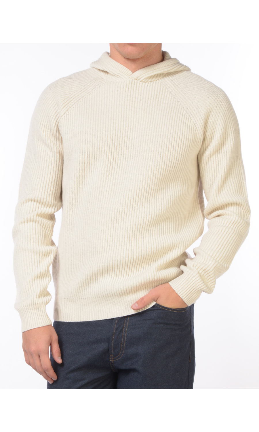 maglia da uomo Mc2 Saint Barth a coste con cappuccio