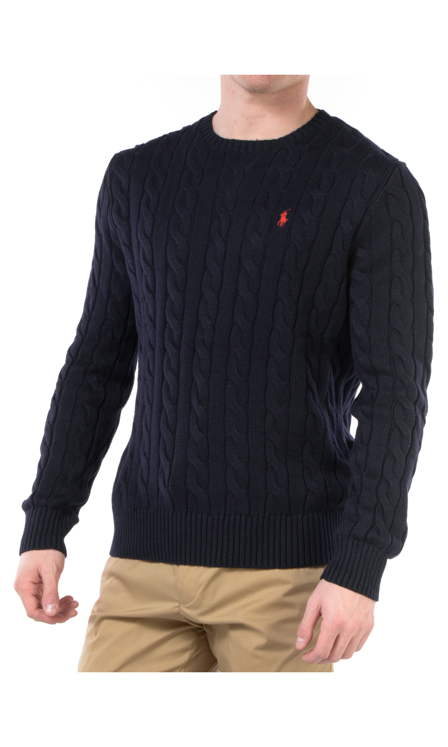 maglia da uomo Ralph Lauren girocollo a trecce