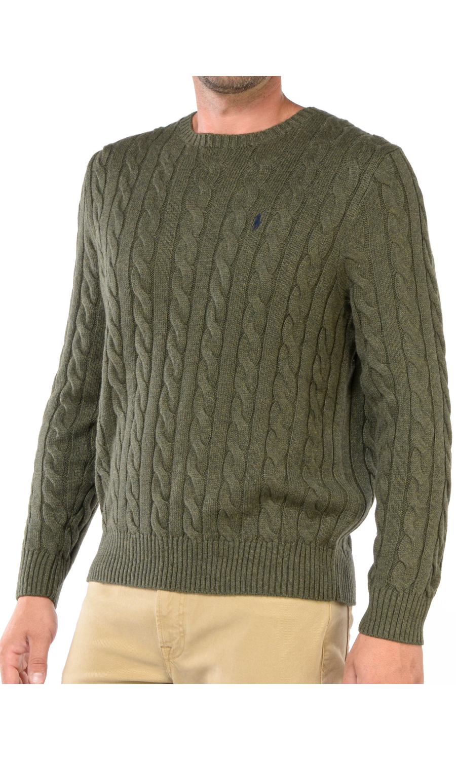 maglia da uomo Ralph Lauren a girocollo a trecce