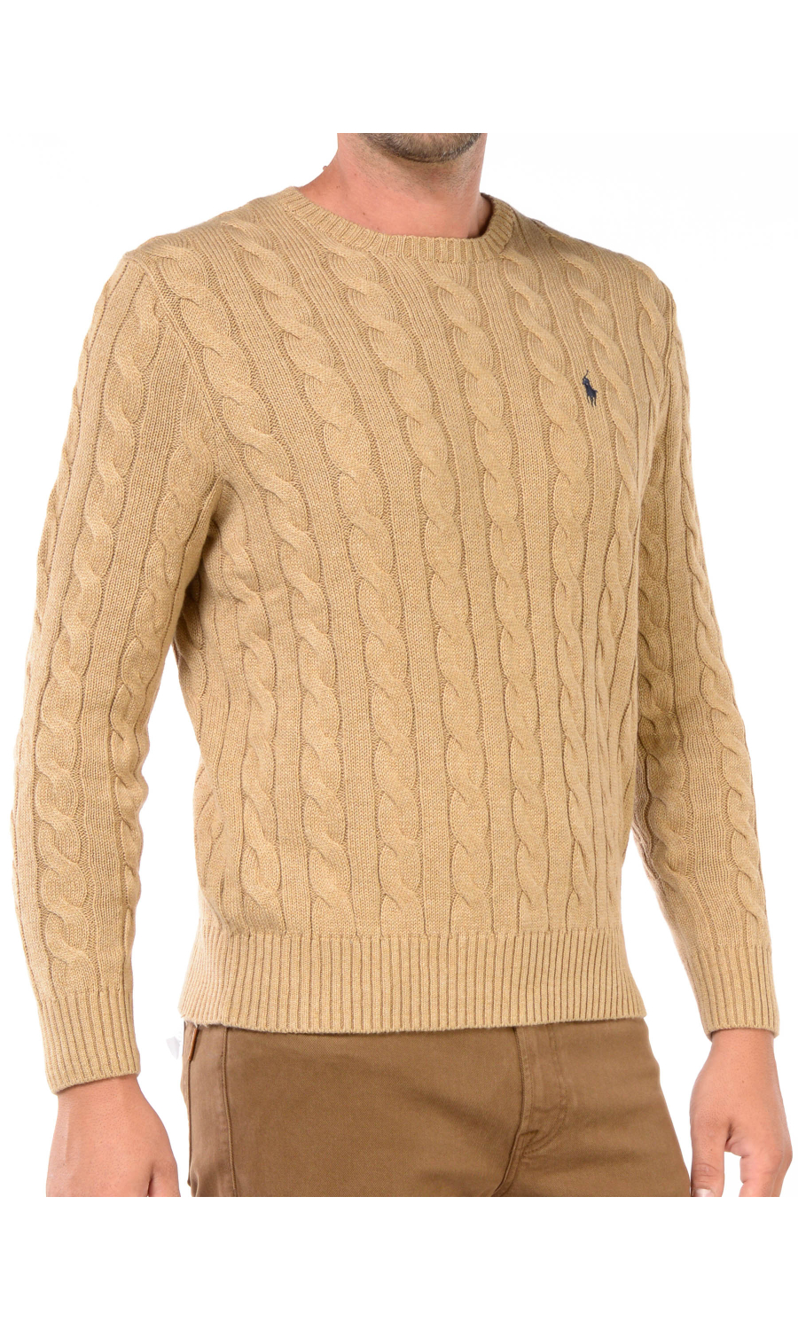 maglia da uomo Ralph Lauren a girocollo a trecce