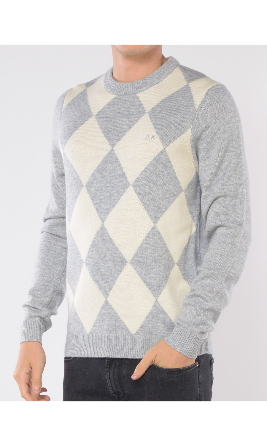 maglia da uomo Sun68 a rombi con logo