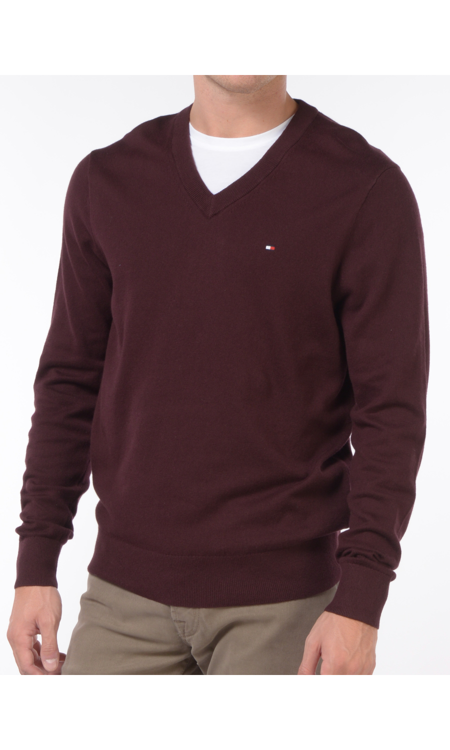 maglia da uomo Tommy Hilfiger scollo a V con logo