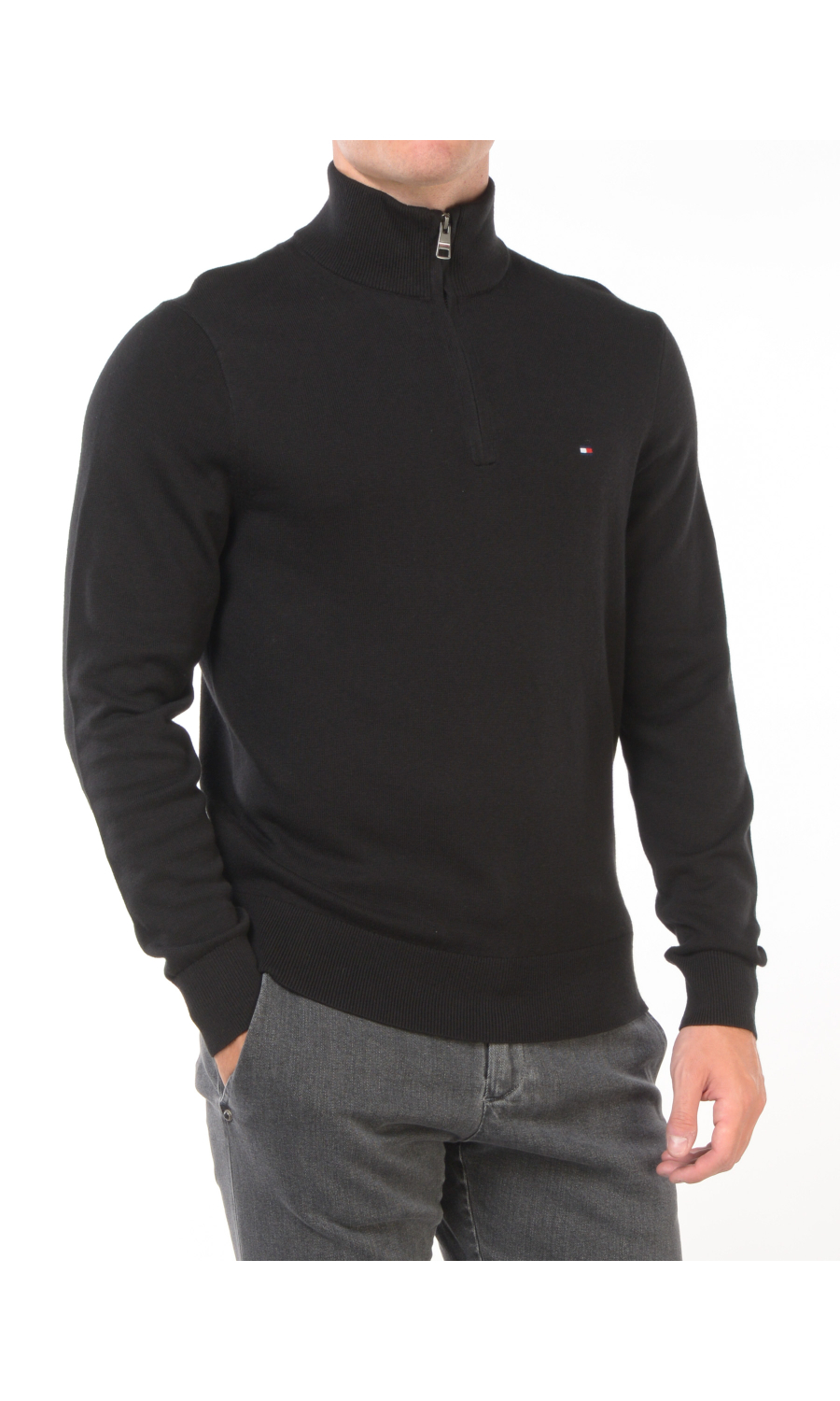 maglia da uomo Tommy Hilfiger in cotone e cachemire con zip