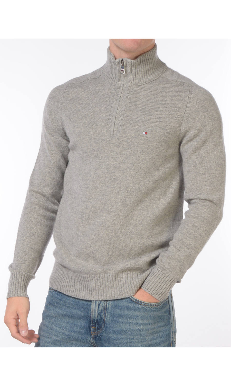 maglia da uomo Tommy Hilfiger mezza zip con logo