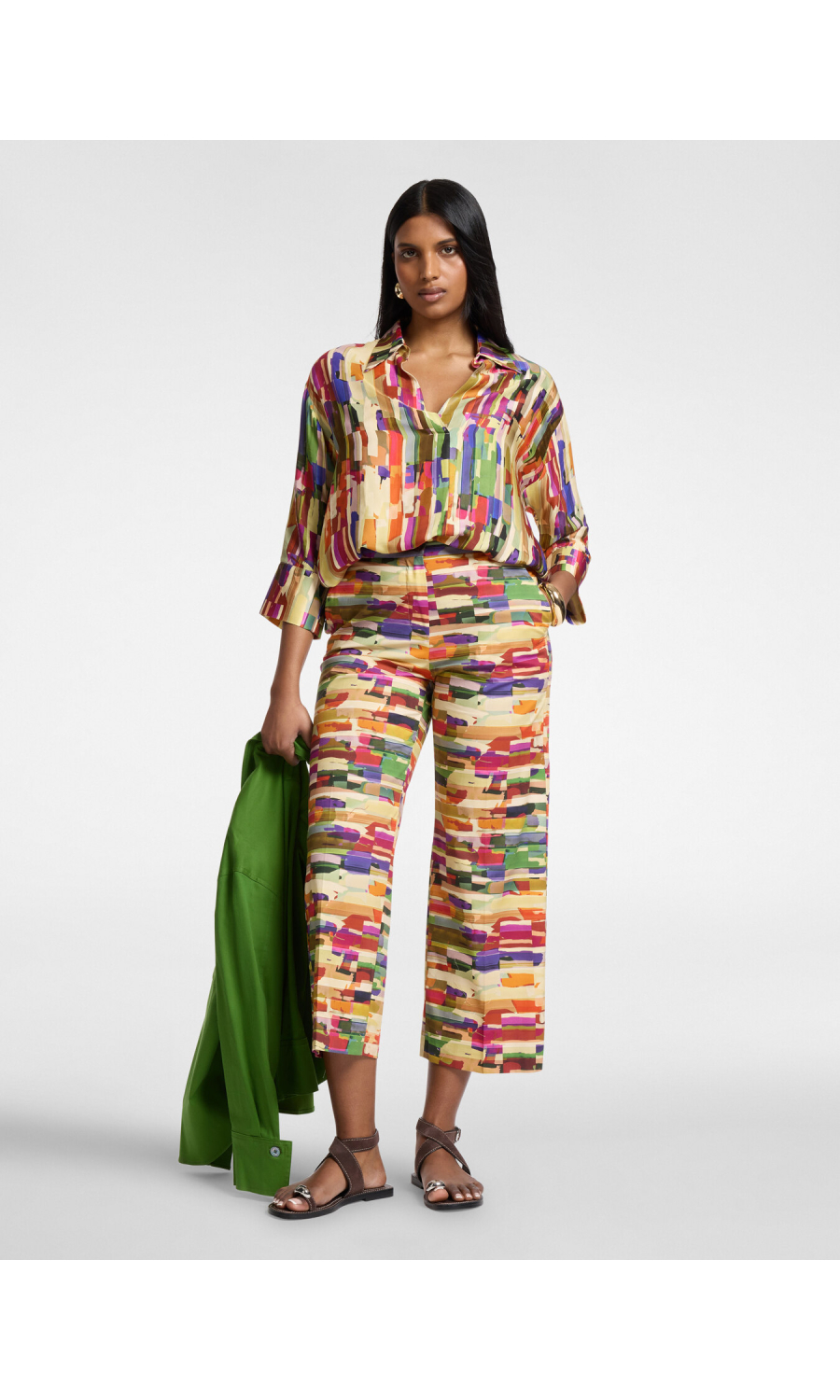 pantalone da donna Elena Miro' cropped con stampa