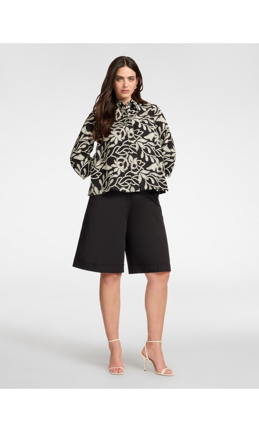 bermuda da donna Elena Miro' misto cotone con risvolto