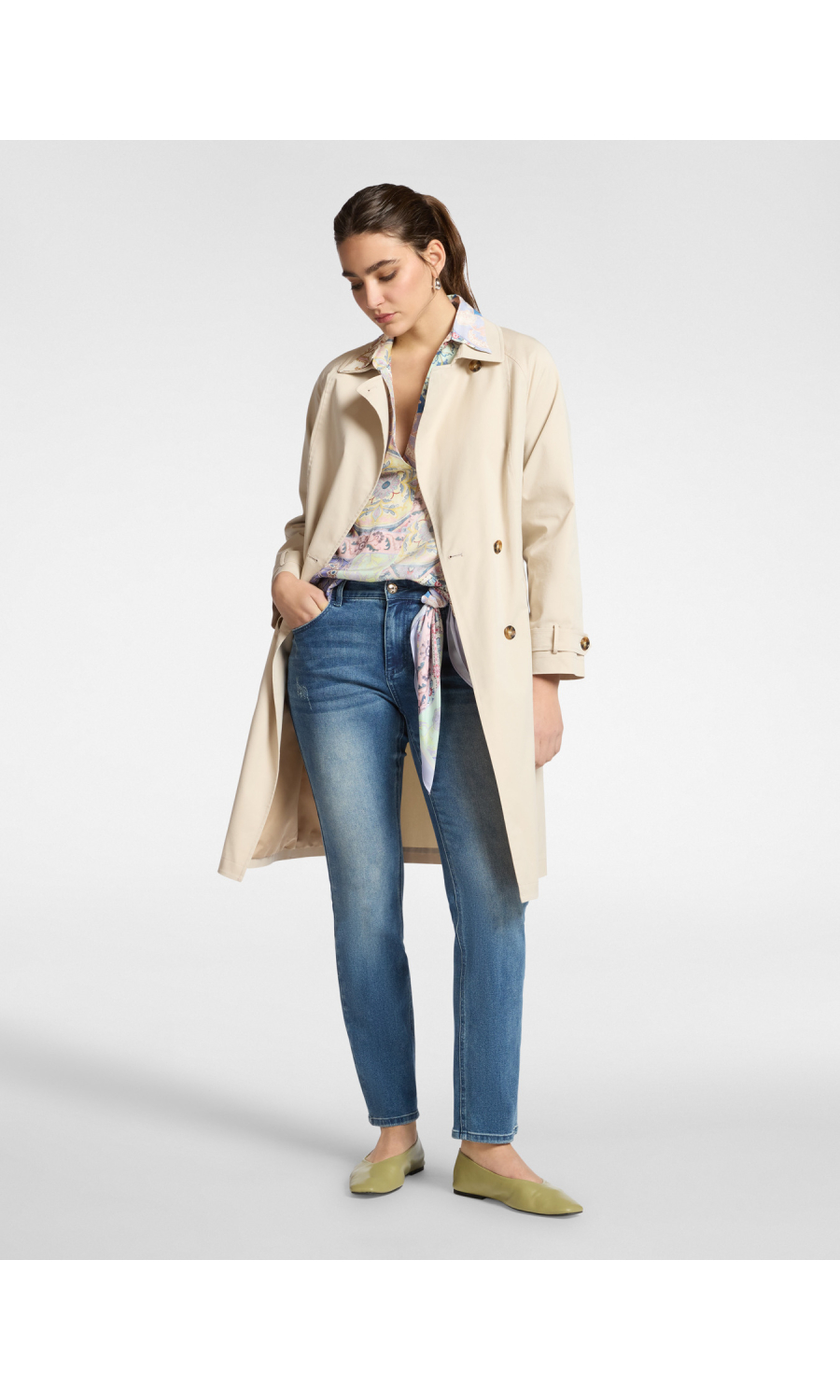 jeans da donna Elena Miro' regular con foulard