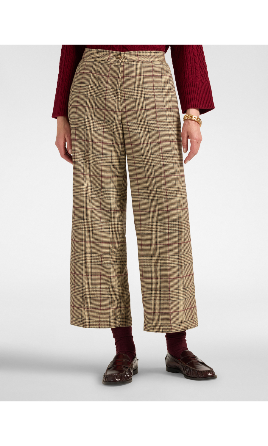 pantalone da donna Elena Miro' fantasia quadri a palazzo